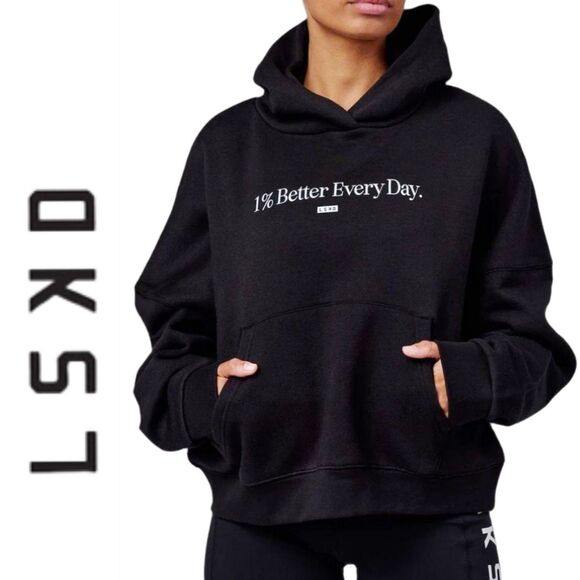 LSKD Tops - LSKD Oversized Hoodie Womens Sz M '1% Better Every Day' Spell-out Streetwear NEW